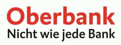 meinkarrierestart.at Oberbank-Logo mit dem Slogan „Nicht wie jede Bank“ in schwarzer Schrift unter dem roten Firmennamen auf weißem Grund.