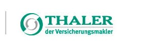 meinkarrierestart.at Logo des „Thaler der Versicherungsmakler“ mit einer grünen Kreisgrafik und grünem Text auf weißem Hintergrund.