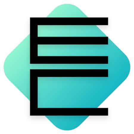 meinkarrierestart.at Ein schwarzes stilisiertes „EC“-Logo auf einem türkisfarbenen, rautenförmigen Hintergrund mit abgerundeten Ecken.