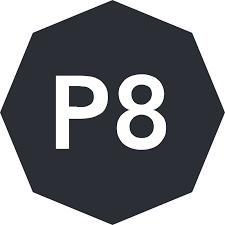meinkarrierestart.at Ein schwarzes achteckiges Schild mit dem weißen Text "P8" in der Mitte.