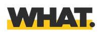 meinkarrierestart.at Das Wort "WHAT." in fetten schwarzen Großbuchstaben mit einer gelben Markierung unter dem Text.
