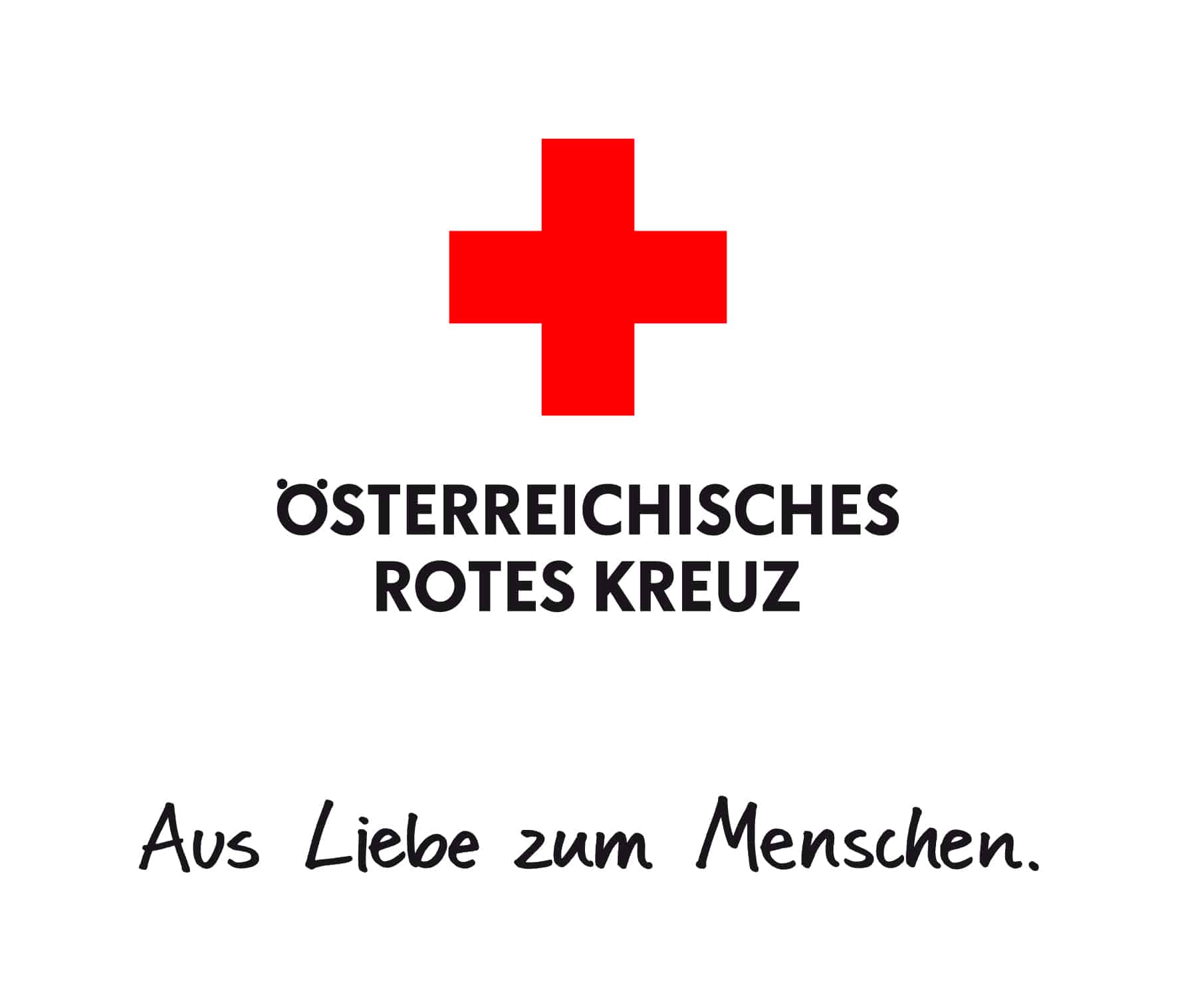 meinkarrierestart.at Ein rotes Kreuz über den Worten „Österreichisches Rotes Kreuz“ und dem handschriftlichen Satz „Aus Liebe zum Menschen“.